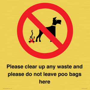 Please clear up any waste and please do not leave poo bags here